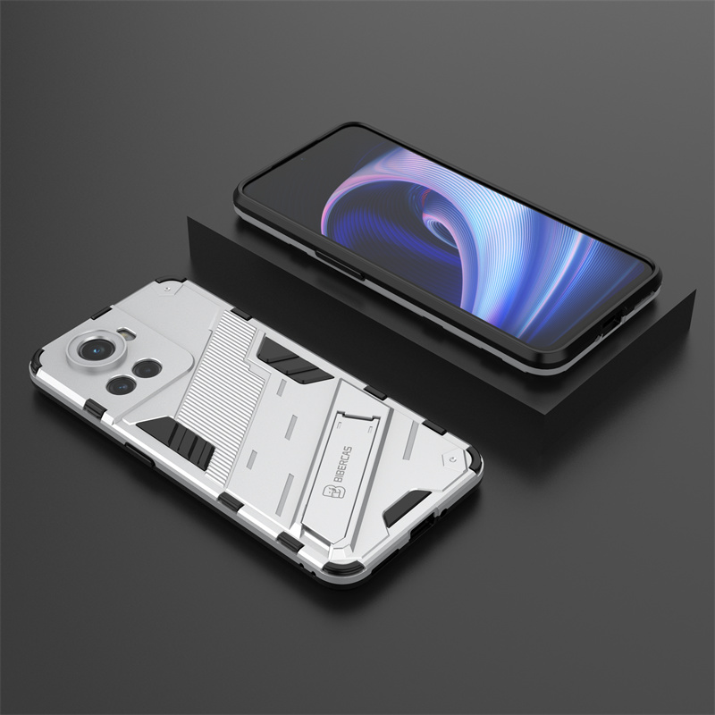 For OnePlus Ace 5G Case Car Magnet Shockproof Armor Protective Back Cover For One Plus 10R 10 R 5G Stand Holder Phone Cases: ABS / Brown