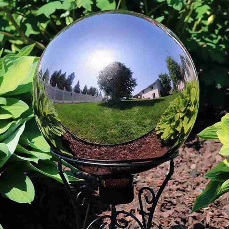 Bola redonda de acero inoxidable bola hueca decoración de bolas de Navidad espejo pulido brillante oro esfera para jardín proveedor