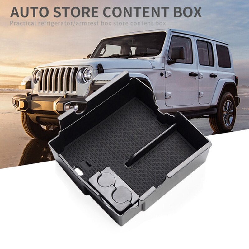 Auto Middenarmsteun Opbergdoos Voor Jeep Wrangler Jl Sport Interieur Accessoires Box Coin Opslag Zwart