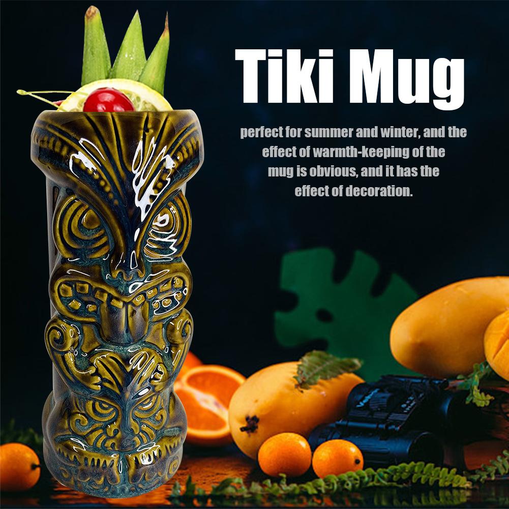 450ml Ceramic Islander Tiki Glass Handmade Bamboo Torch Hawaii Tiki Glass Cocktail Glass Beer Glass Red Wine Cup