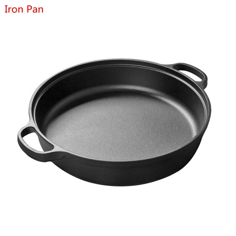 22Cm Dubbele Oor Gietijzeren Koekenpan Pan Non Stick Pan Ongecoat Pannenkoek Pan Pan Bakken