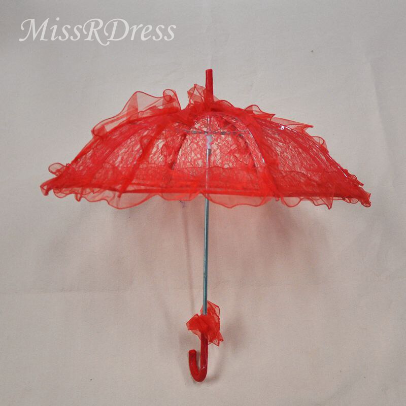 MissRDress Handgemachte Braut Regenschirm Weiß Battenburg Spitze Blume Regenschirm Sonnenschirm Jahrgang Regenschirm Für Hochzeit Zubehör JKs3