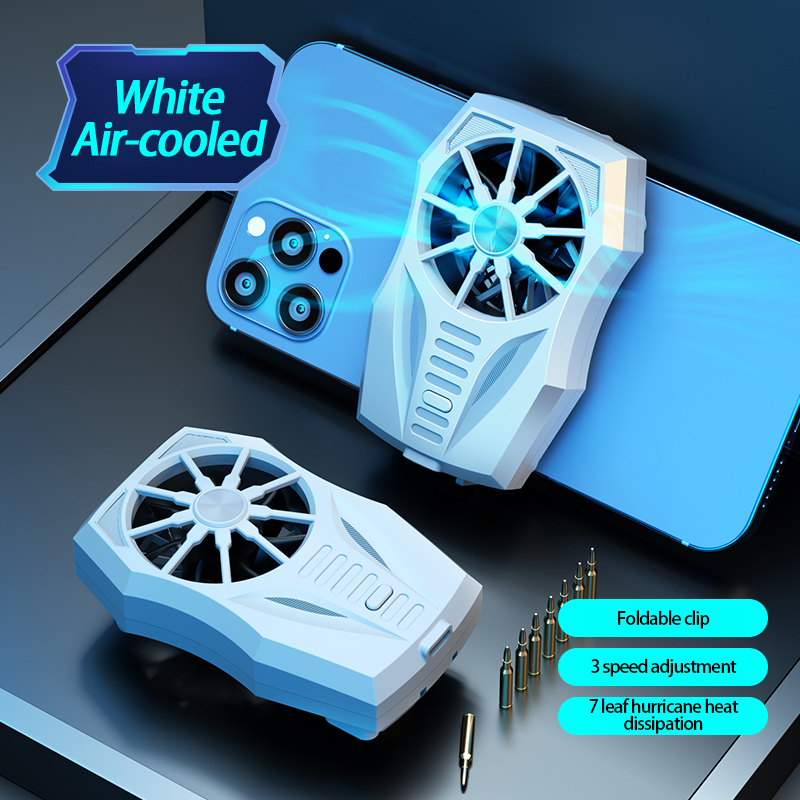 Universele GT05 Luchtgekoelde Mobiele Telefoon Koelventilator Radiator Mobiele Game Koeler Snelle Koeling Apparaat Voor Iphone Xiaomi Huawei: white