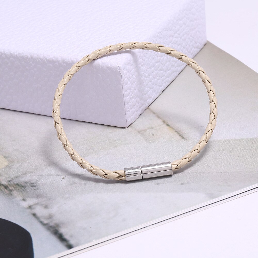 Kleurrijke Gevlochten Handgemaakte Lederen Wrap Armbanden Voor Vrouwen Koperen Gesp Charms Armband Mannen Sieraden: AB3