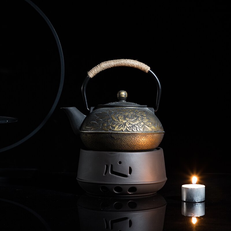 Vintage varm te-komfur stearinlys opvarmning kaffe mælkevarmer varmere lysestage / testel tilbehør tekande base holder stand art