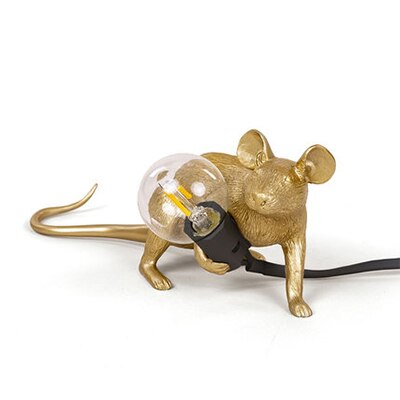 Moderne Hars Rat Muis Lamp Led Tafellamp Kleine Mini Mouse Leuke Led Bureaulamp Home Room Decor Desktable Tafel night Lights: lying gold