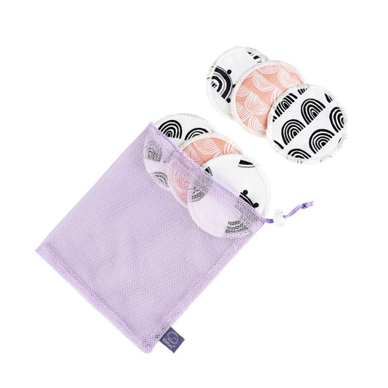6 Stks/set Mom Herbruikbare Biologische Bamboe Borst Kompres Waterdicht Wasbare Nursing Zoogcompressen Voeden 3 Lagen Dikke Pads