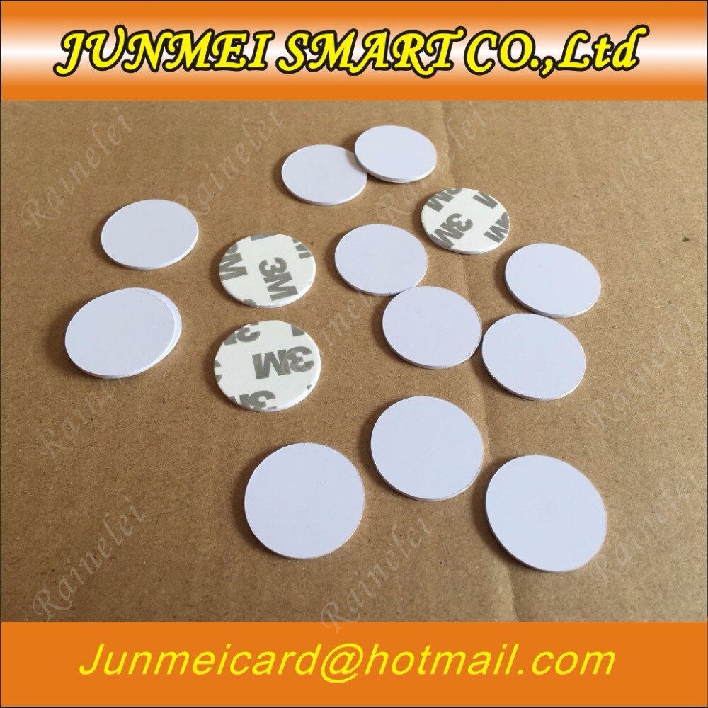 10pcs RFID 125KHz 25mm T5577 Sticker Rewritable Adhesive Coin Cards Tag For Copy Round Shape PVC Material for Access Contol