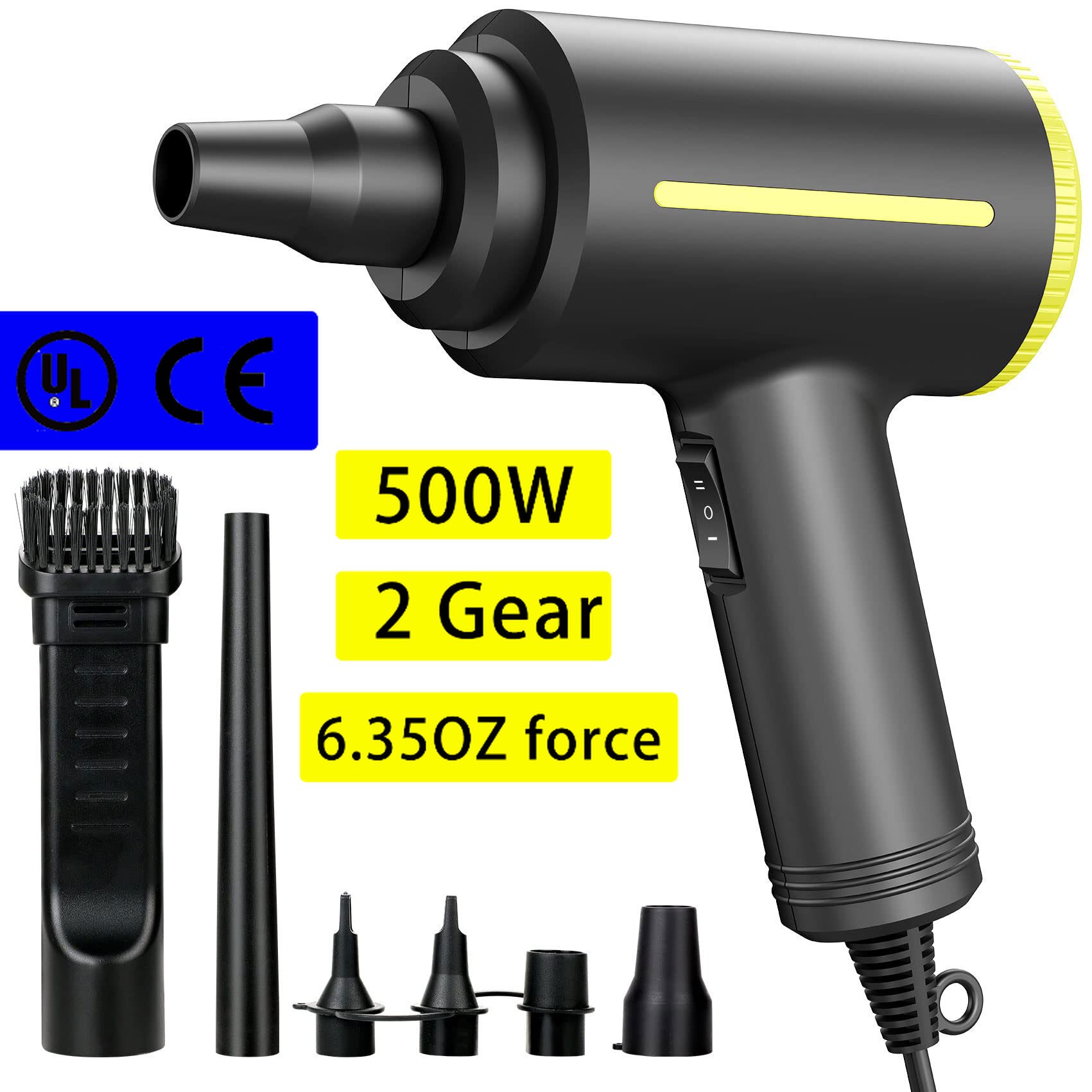 Plumeau à Air électrique 500watts, souffleur d&#39;air remplace le Spray d&#39;air en canette pour PC, nettoyeur de clavier d&#39;ordinateur, plumeau à Air comprimé