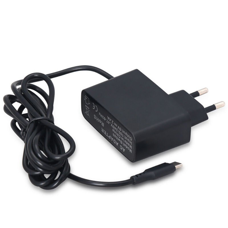 Ac lader adapter ladeforsyning reise eu plugg veggadapter ladestrøm for nintendo switch ns konsoll