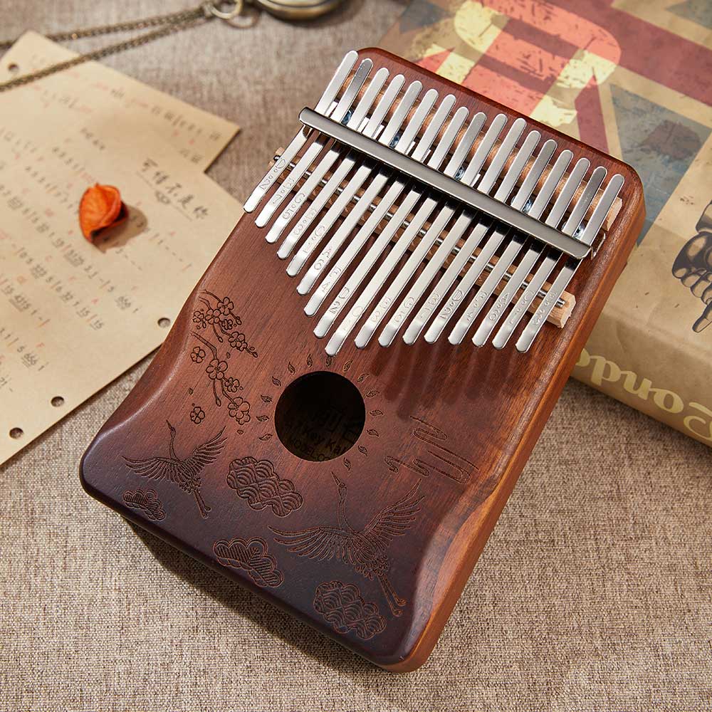Cega Kalimba 17 clave de Piano de pulgar Kalimba África instrumento Musical dedo Piano de Acacia 17 teclas Kalimba: Crane coffee