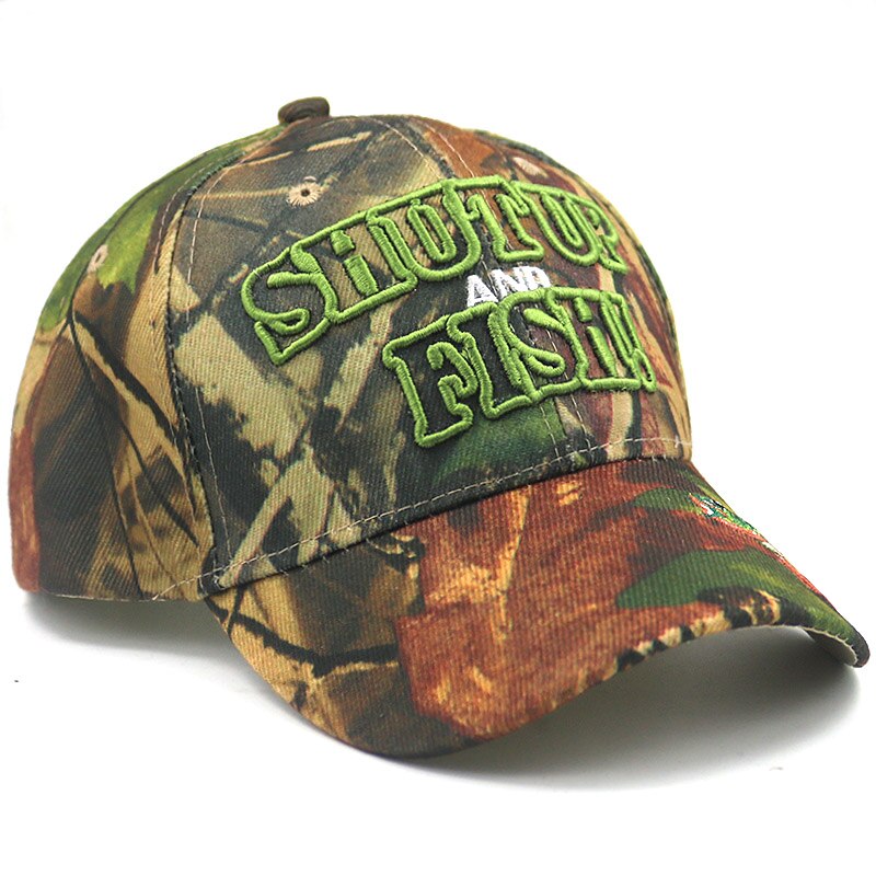 Camouflage baseball cap 3d broderi hold kæft fiske camouflage hatte unisex snapback hat rejsekasketter: Default Title