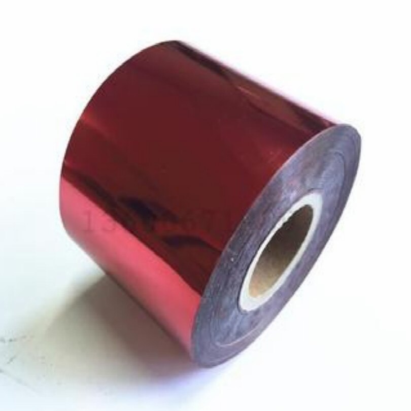 Bred 5cm folie printer stempling folie til varmepressemaskine gylden sølv rød grøn blå hvid blå sort: Rød