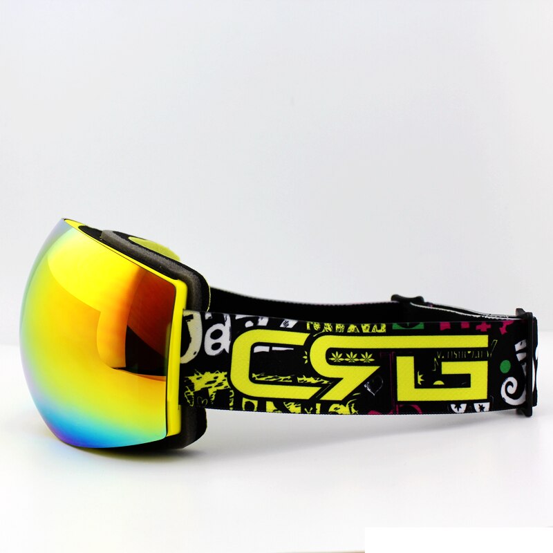 Lente gialla Giallo portafoto Marca Occhiali Da Sci Doppia UV400 anti-nebbia Grande Maschera Da Sci Occhiali Da Sci Donne Degli Uomini della Neve Snowboard Occhiali