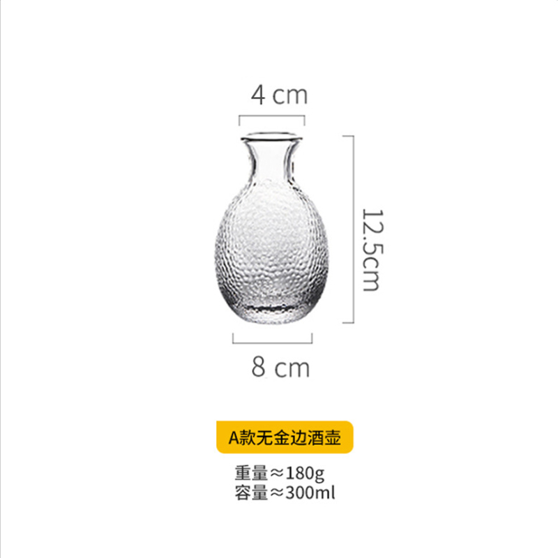 Japanese Style Glass Hip Flask Set Handmade Classic Household Sake Pot Superior Flasque Alcool Table Supplies EJ50HF: glass wine pot