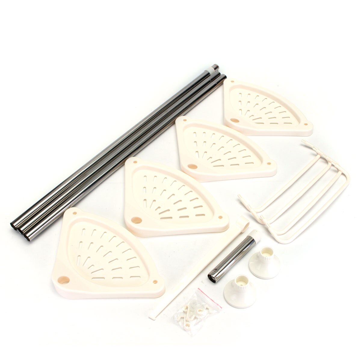 Estante de ducha de esquina telescópico ajustable de 4 niveles, estante organizador Caddy de acero inoxidable + poste libre de óxido PP 192-310cm