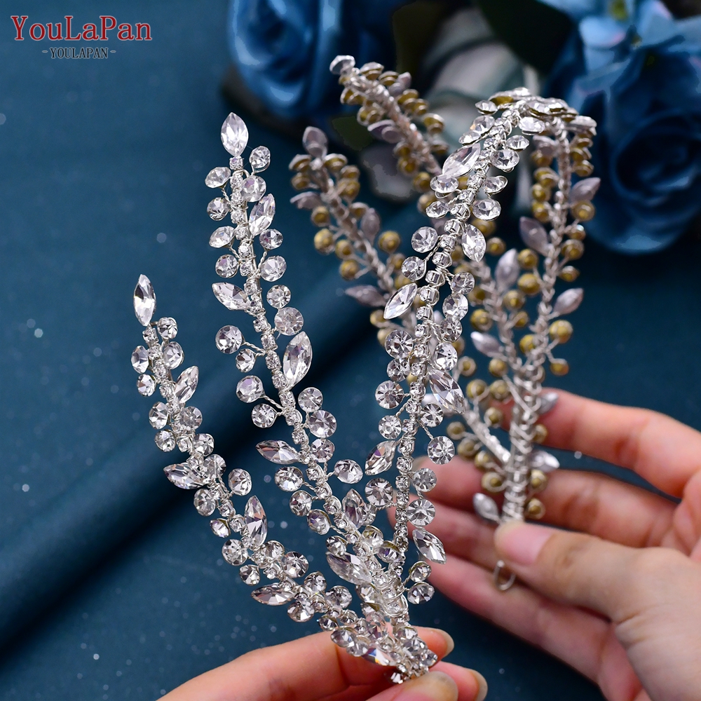 YouLaPan HP496 Strass Bruidshoofdband Boheemse Bruidshaaraccessoires Vrouw Hoofddeksel Bruiloft Haaraccessoires Bruid Tiara