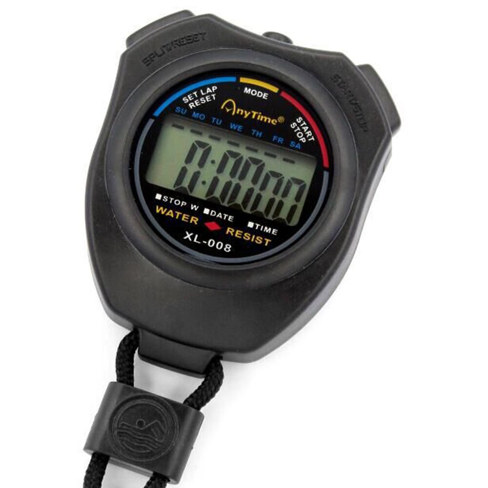 Multi Digital Sports Stopwatch Timer ABS Handheld Electronic Timer Stop Watch with String Dual Channel Chronograph Sports Timer