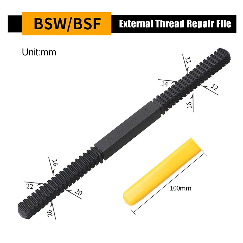With Cover Hardware Steel Wear Resistant External Thread Repair File Restoration Mini Metric BSP Teeth Correction High Hardness