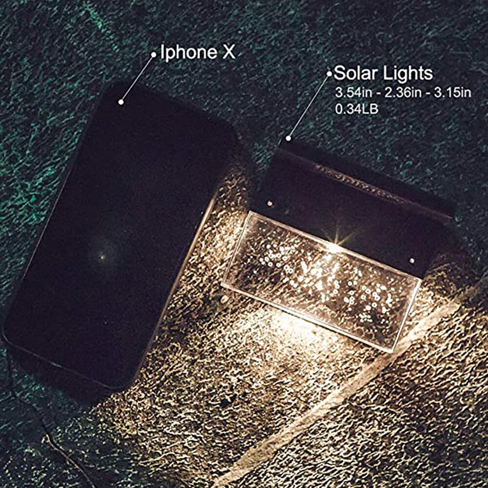 Led Solar Light Outdoor Deklicht Solar Power Waterdichte Rgb + Warmwit Hek Licht Voor Tuin Stap Dek Hek Trap verlichting