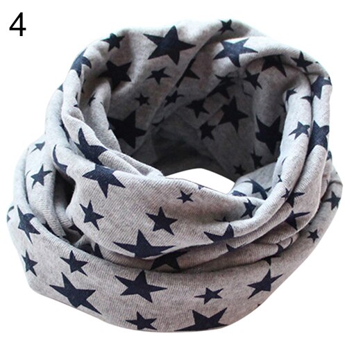 Børn varmt bomuld sjal vinter tørklæde print mønster komfortable sæt hoved tørklæder: Grå