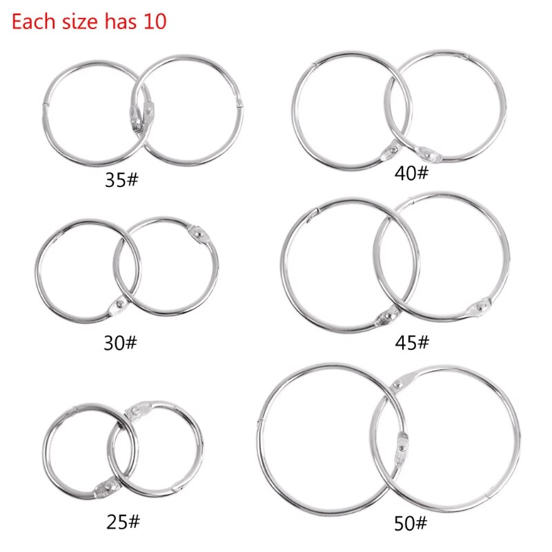 10 stk metalbinder ring løs blad bog binder ring ring multifunktionel nøglering cirkel bog binder ring kontor bindingsforsyning
