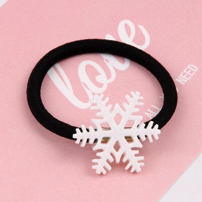 1 peças do Floco de neve Do Bebê Meninas Natal Faixa De Borracha Combinação de Grampos de cabelo Grampos de Cabelo Crianças Faixa de Cabelo Cabeça Corda Acessório de Cabelo Feliz: 3