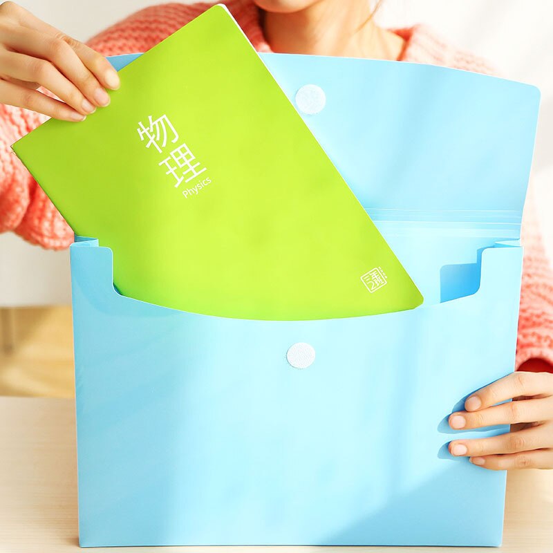 A4 Candy Color Folder File Bag Large Capacity School Folders Folder for A4 Documents Briefcase Bag Stationery Supplies