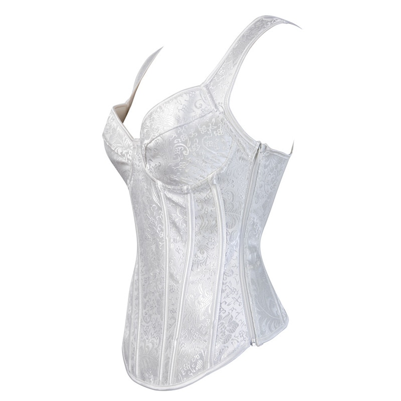Dame retro steampunk korset vest sexet gotisk overbust korset top stropper snøre lynlås side korsetter og bustiers plus #39 .