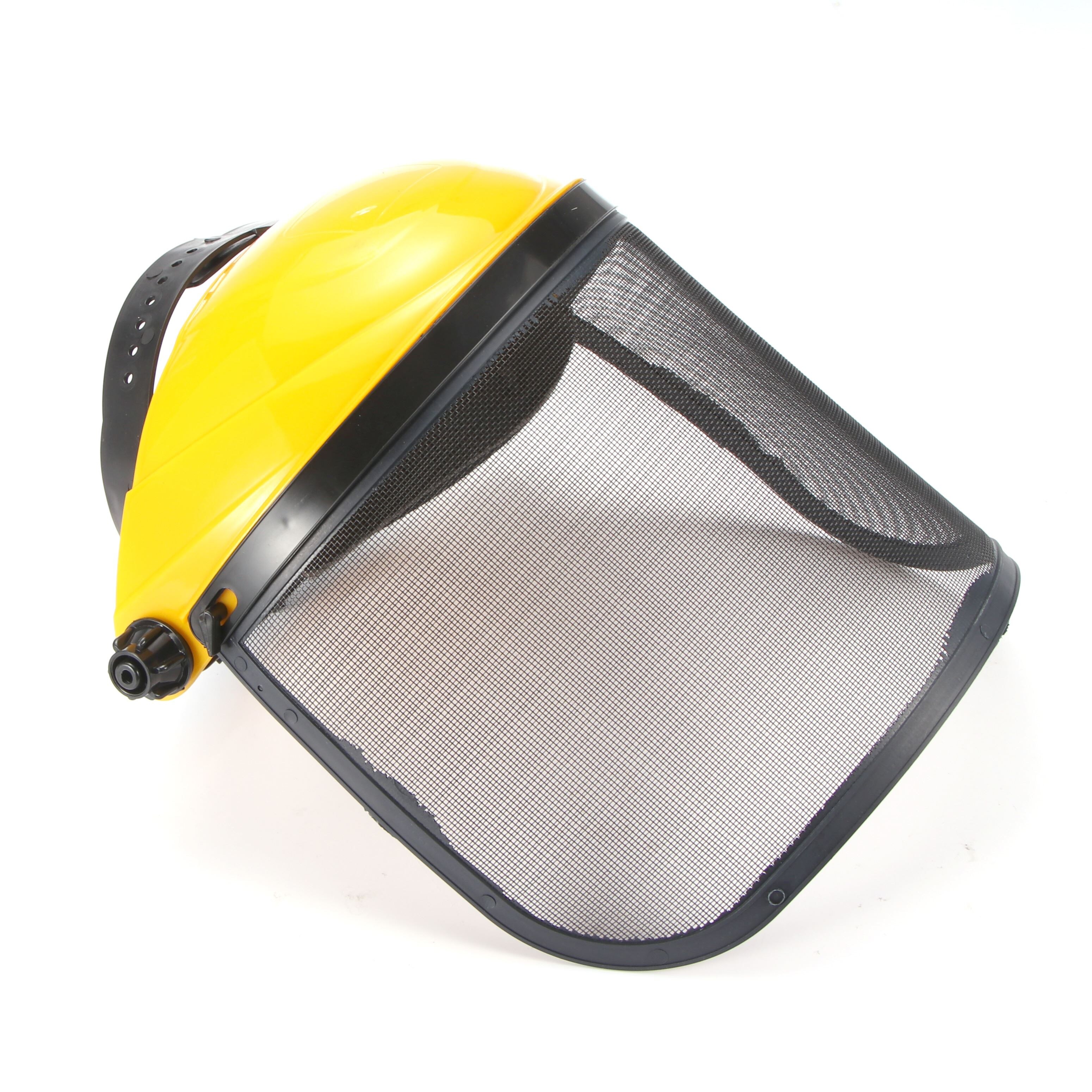 Logging Helmet Hat Garden Grass Trimmer Helmet Hat Ear Defenders Metal Visor 180 Degrees Adjustable Ear Defenders