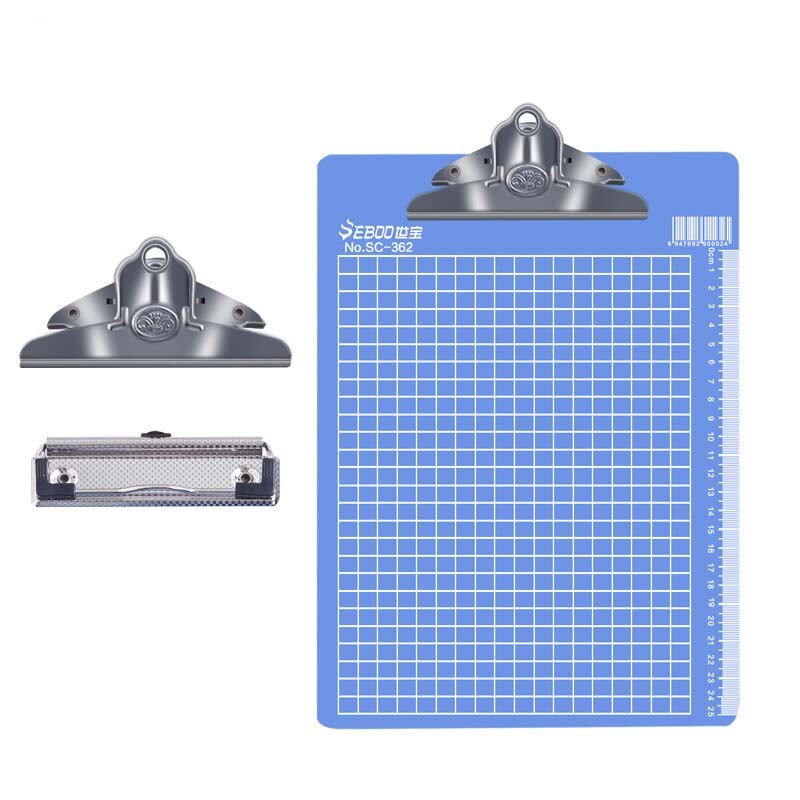EZONE 1PC A4/A5/A6 Writing Clipboard Plastic File Clipboard Metal Clip Green/Blue Butterfly Clip Office Stationery