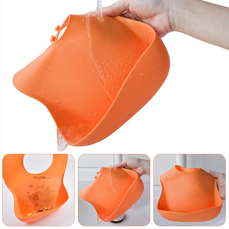 Bavaglino per bambini in Silicone morbido impermeabile tinta unita per bambini ragazza ragazzo bavaglino regolabile per bambini pranzo per bambini roba per l'alimentazione roba per bambini Unisex