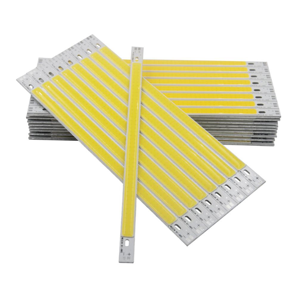 [allcob] led cob 200*10mm 12v 10w varm natur hvid blå rød grøn gul til billys gør-det-selv cob led strip bar pære lyskilde