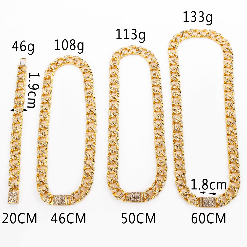 Hip hop jewelry S-Link Cuban Link Chains Necklace Mens Iced Rhinestones Jewelry products from