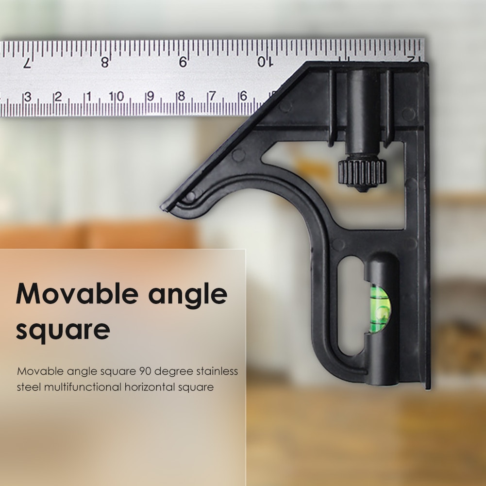 Woodworking Tool for Measurement or Drawing Adjustable Combination Try Square Set Right Angle Ruler