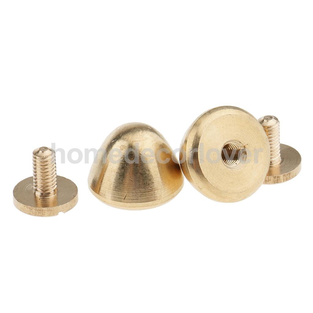 18 Stuks Leathercraft Massief Messing Schroef Paddestoel Nagel Stud Klinknagel Accessoire