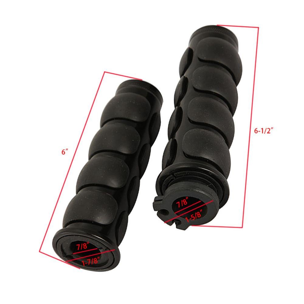 22Mm/25Mm Handvat Motorfiets Custom Chrome Aluminium Hand Grips Chopper Cruiser Stuur Grip: 22MM BLACK