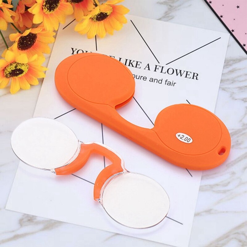 Draagbare Siliconen Neus-Clip Verziend Glazen Anti-Slip Bijziend Clip Neus Ronde Verziend Leesbril 100-300 graden