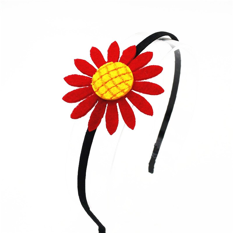 Diadema de girasoles para niña, diademas bonitas para niña, cinta para cabeza para el sol, accesorios para el cabello, aro de pelo de flores para niña: Rojo