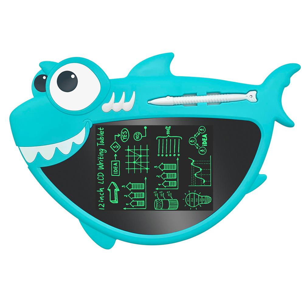 Cartoon Electronic Drawing Board LCD Screen Writing Tablet Digital Graphic Drawing Tablets Electronic Handwriting Pad Board+Pen: Blue sy single