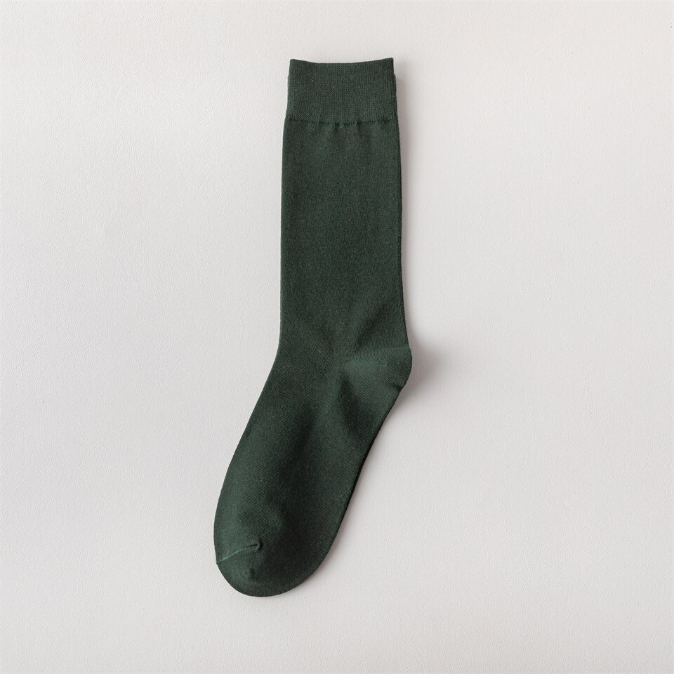 Calcetines largos de algodón puro para hombre, calcetín informal de negocios, desodorante, talla grande, 5 pares, Harajuku: A10