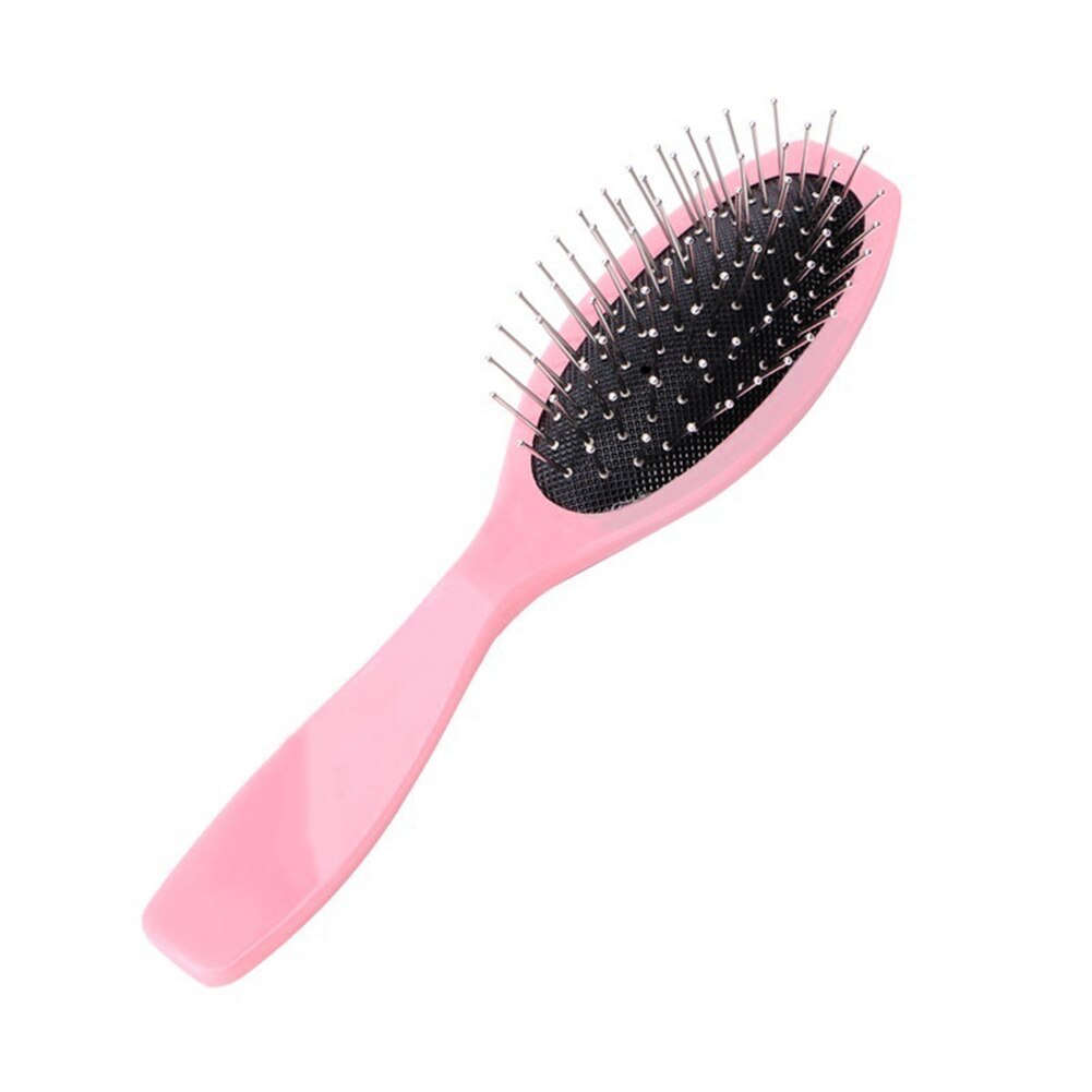 Cepillo de peine de acero antiestático para extensiones de cabello de peluca, cepillo de pelo de entrenamiento peluquería Jefe: Rosa