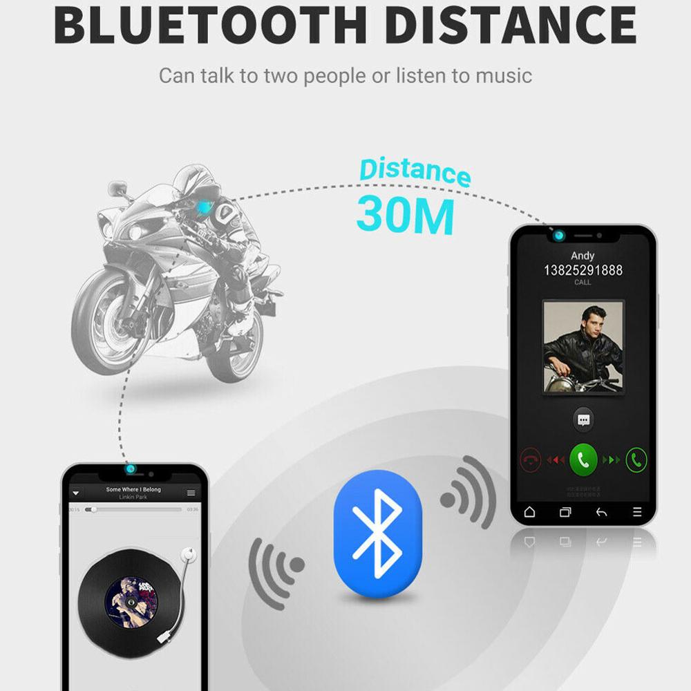 Motorcykel samtaleanlæg multifunktionelt trådløst bluetooth hjelm headset med indbygget højttaler håndfrit opkald høretelefon hovedtelefoner