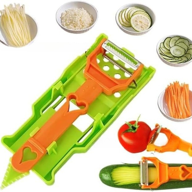 2 in 1Multi-functional Kitchenware Set, Upgraded Julienne Peeler Vegetable Peeler, All Kinds of Fruits and Vegetables Slicer