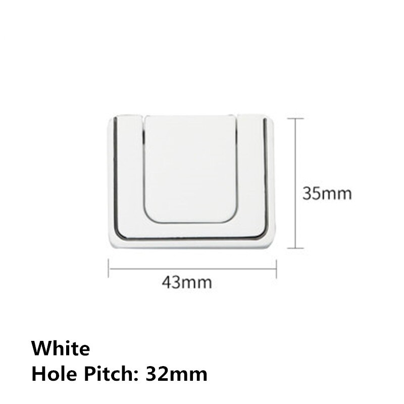 No Punching Zinc Alloy Modern Hidden Knobs Kitchen Cabinet Cupboard Door Drawer Handles Wardrobe Hidden Pulls 32mm/64mm: White 32mm