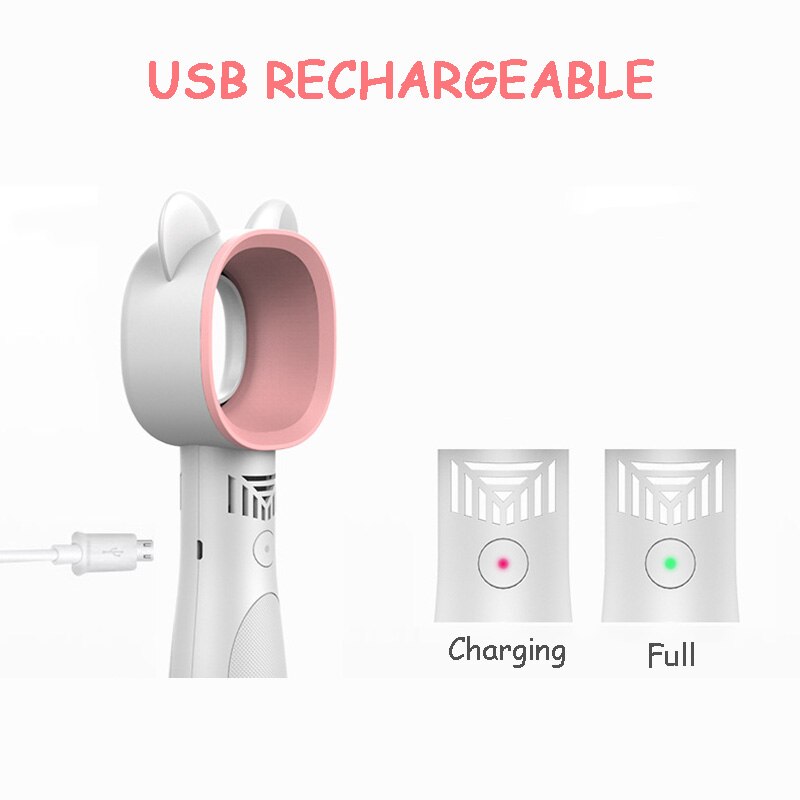 mini vifte uten blader søt katt håndholdte oppladbare usb vifter 2000 mah stum uten vinge til hjemme utendørs ventilator kjøler vifte 8h