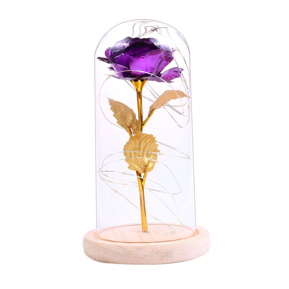 Eterna rosa flor a beleza e besta rosa em uma cúpula de vidro lâmpadas led decoração de casa casamento natal presente do dia dos namorados