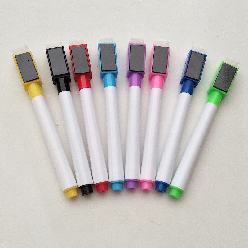 8 Droog Uitwisbare Markers-Whiteboard Markers Met Cap Gemonteerde Gum Whiteboard Markers, lage Geur Fine-Punt Markers