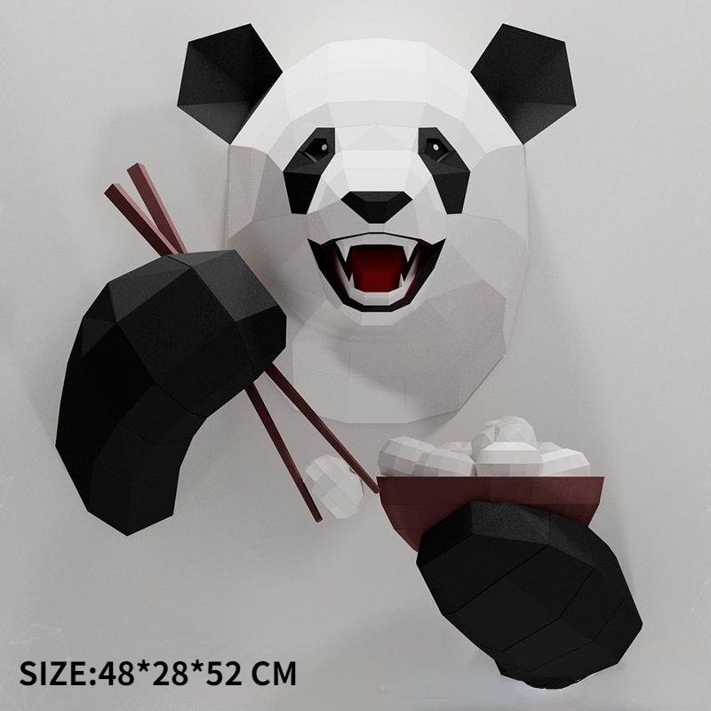 Panda Paper Model Art Sculpture Home Decor Hallway Party Wall Decorations Papercraft 3D DIY Puzzles Hand Made Toys Prop