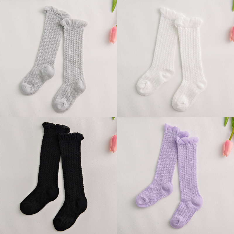 Lage Korting Kids Ventilatie Sokken Zomer Lente Kinderen Knie Hoge Baby Meisjes Sokken Witte Kleding Accessoires Sokken